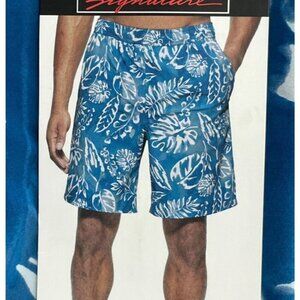 NEW Kirkland Signature Men's L Blue Tropical Swim Shorts